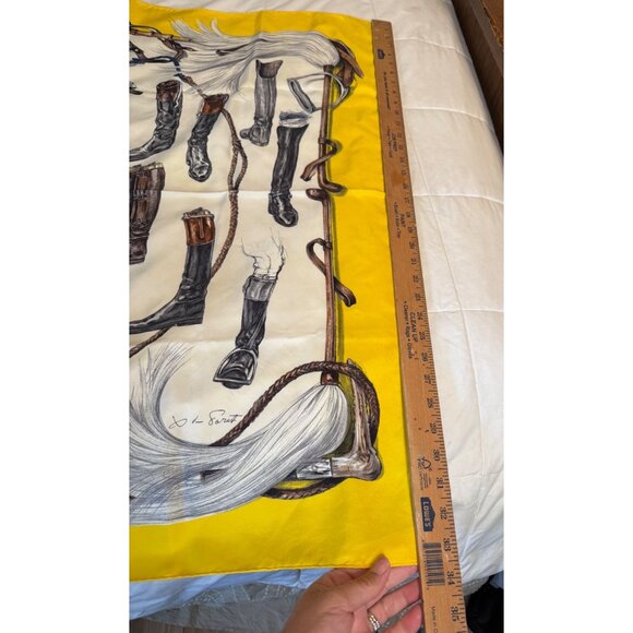 VTG Hermès Scarf “Propos de Bottes” Xavier De Poret Equestrian 34" Silk read HTF - Picture 14 of 16